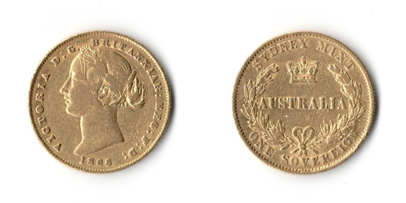 Australia, Vittoria 1 Sterlina 1866 BB+